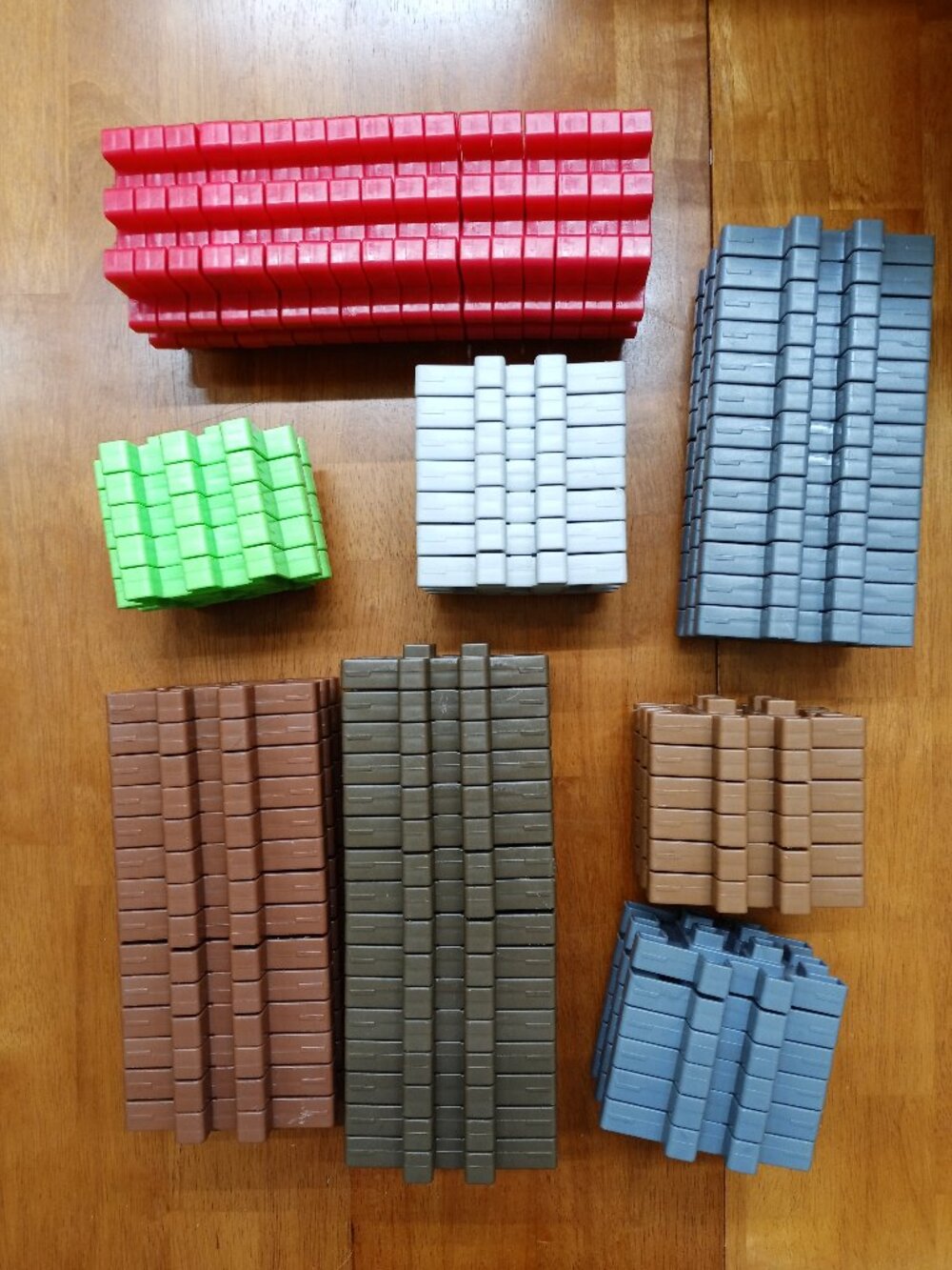 Little Tikes Waffle Blocks Building Block Lot Green Brown Grey Red